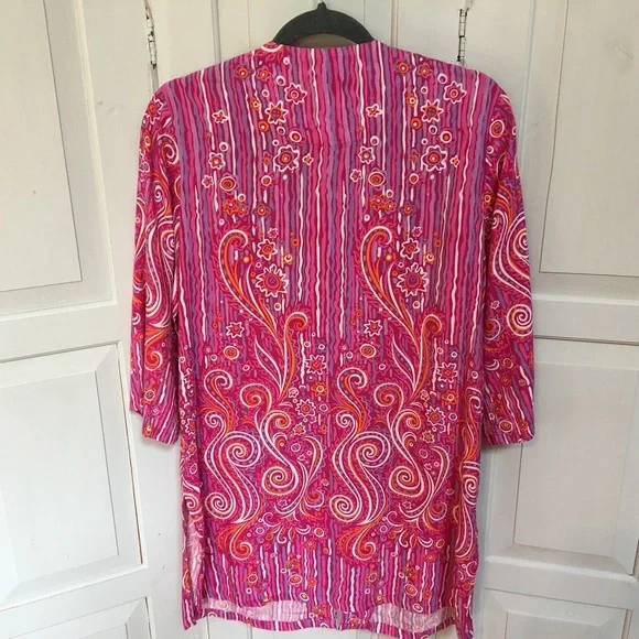 ❤️ Bob Mackie Wearable Art Paisley Floral Tunic - Picture 7 of 8